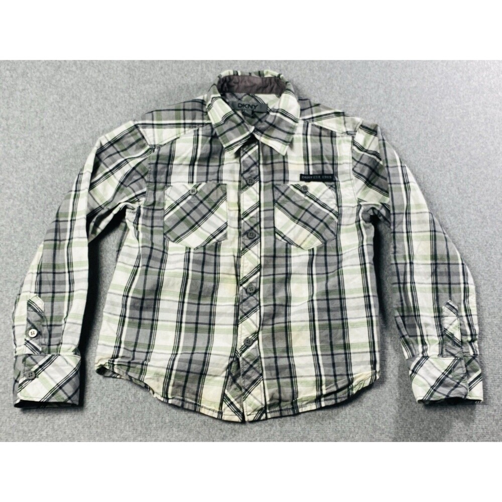 DKNY Boys Plaid Shirt Size 5T